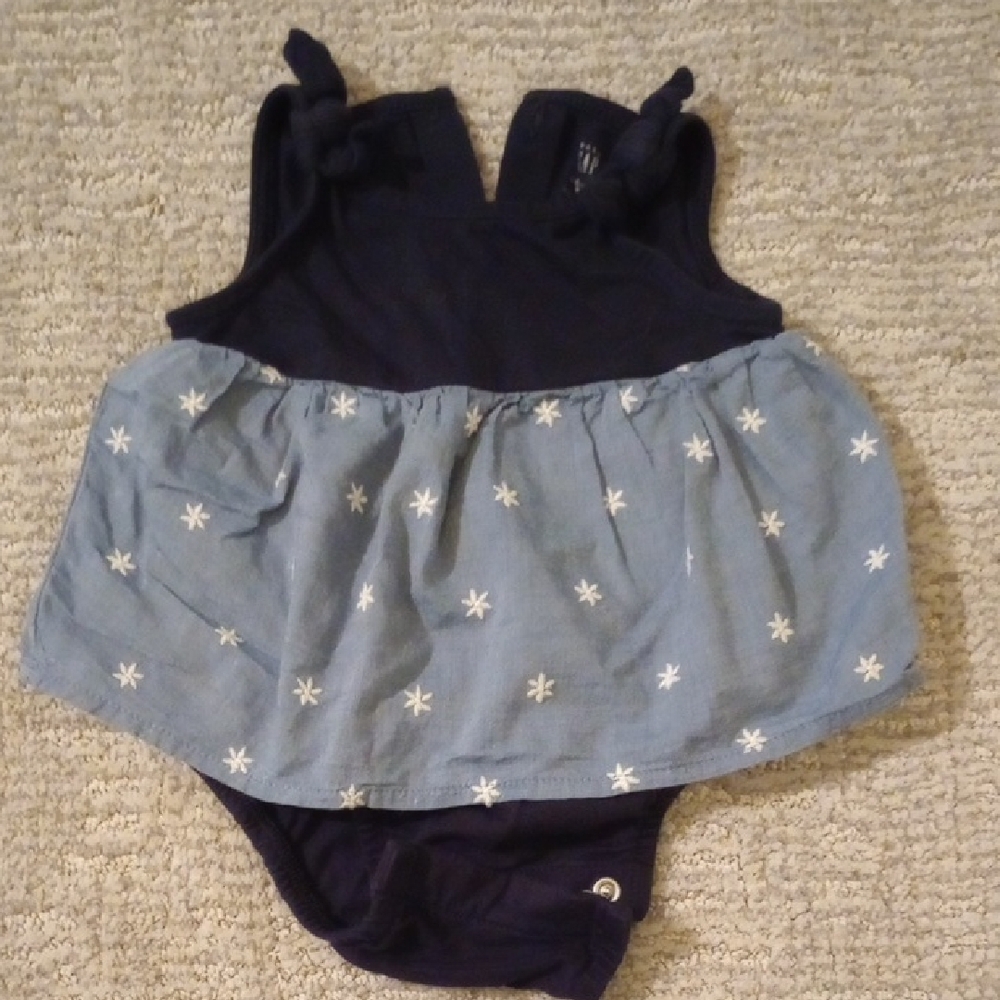 Kids' Navy and Light Blue Star Print Romper